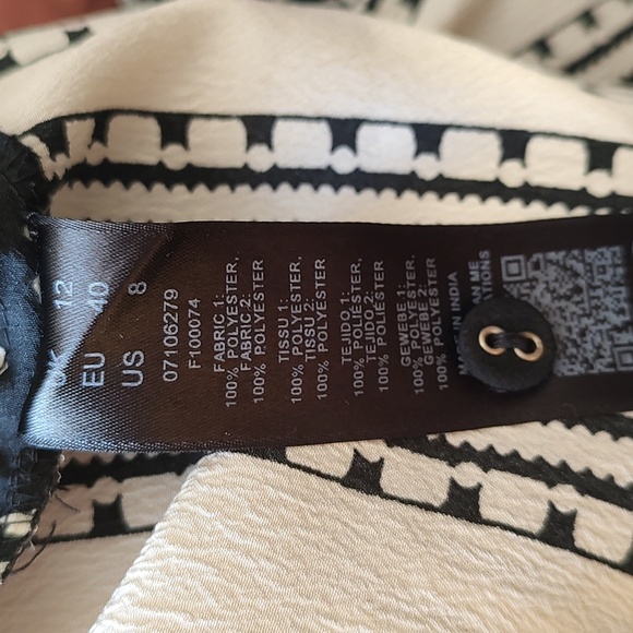 Asos Black and White Sleeveless Ruffle Hem Dress Size 8 - Picture 6 of 6